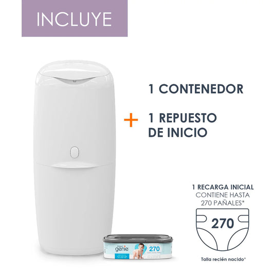 Basurero Contenedor de Pañales Diaper Genie® Compact Pail – Control Total de Olores