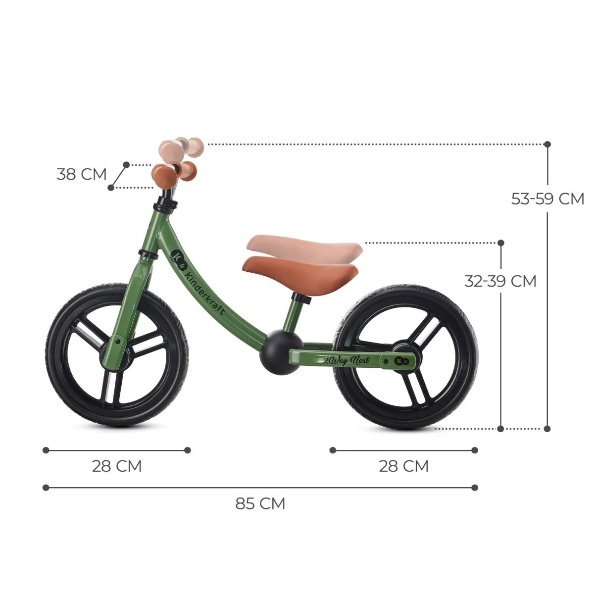 Bicicleta de equilibrio KinderKraft 2Way Next Light Green
