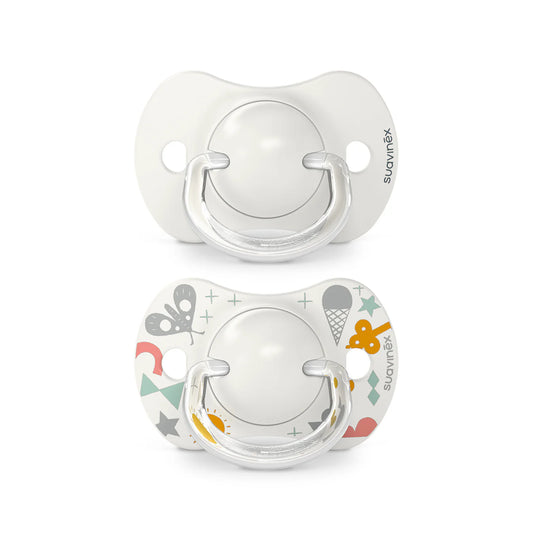 Chupetes Suavinex Blancos Walk con Tetina Fisiologica SX Pro de Silicona 0/6 meses